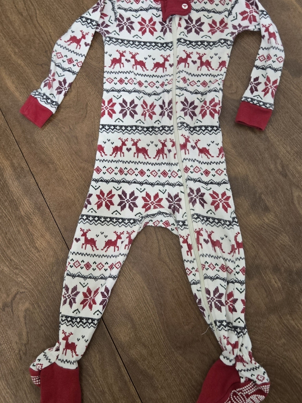 Burt’s Bees Baby 6-9M Christmas Reindeer Fair Isle Footed Pajamas